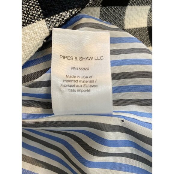 Veronica Beard Miller Black White Gingham Double Breasted Linen Tweed Dickey 2 - Picture 12 of 13